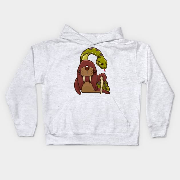 The Walrus and the Anaconda Kids Hoodie by ArtisticDyslexia